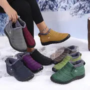 Non-slip Women's Warm Snow Sneakers - Comfortable Walking Platform Ankle Shoes for Winter Adventures