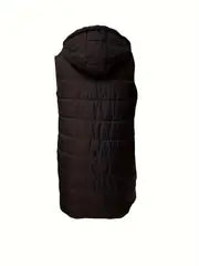 Chic Sleeveless Hooded Coat – Warm & Versatile Long-Length Fashion for Women!