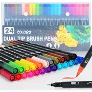 Double-Headed Marker Pens Set - Perfect for Watercolor Art & Graffiti! Great Holiday Gift!