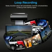 3.16 Inch Dual Dash Cam - 24HR Motion Sensor, Infrared Night Vision, Dual 1080P Recording & IPS Screen