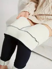 Stay Cozy in Style: High Waist Plush Lined Thermal Skinny Leggings - Perfect for Fall & Winter!