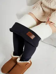 Stay Cozy in Style: High Waist Plush Lined Thermal Skinny Leggings - Perfect for Fall & Winter!