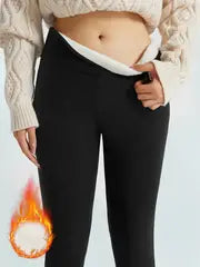 Stay Cozy in Style: High Waist Plush Lined Thermal Skinny Leggings - Perfect for Fall & Winter!