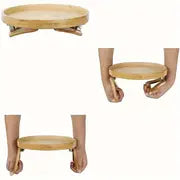 Foldable Bamboo Sofa Armrest Tray - Instant Stable End Table - 9.84" x 5.12" - Elegant Hardwood Design