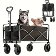 Heavy Duty 3-in-1 Foldable Utility Wagon - 330 lbs Capacity, All-Terrain Wheels for Camping & Beach