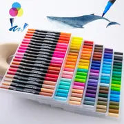 Double-Headed Marker Pens Set - Perfect for Watercolor Art & Graffiti! Great Holiday Gift!